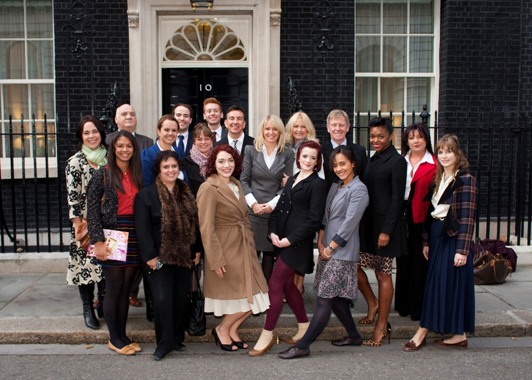 With Esther, cast and contributors outside No 10 